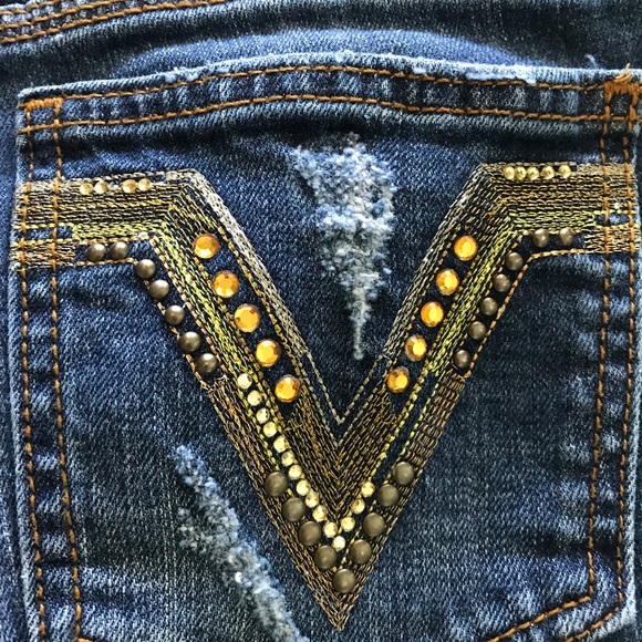 (Sold) Vigoss Denim Distressed Jeans,  Juniors 7 - Picture 7 of 8